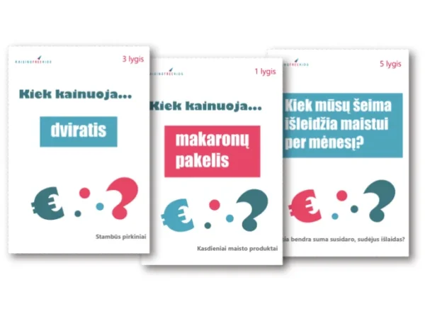 El. žaidimas „Kiek kas kainuoja?” (7-18 m. vaikams)